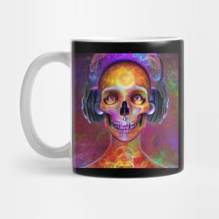 Guitar Skull Listening To Music Mug